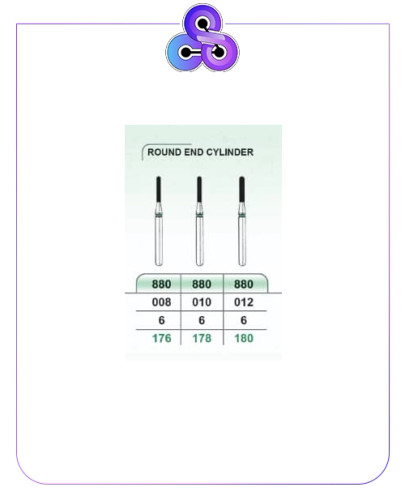 فرز تراش الماسه سبز ROUND END CYLINMDER 880(برند K.V.H)بسته پنج عددی