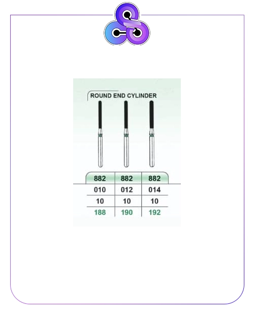 فرز تراش الماسه سبز ROUND END CYLINDER 882(برند K.V.H)بسته پنج عددی