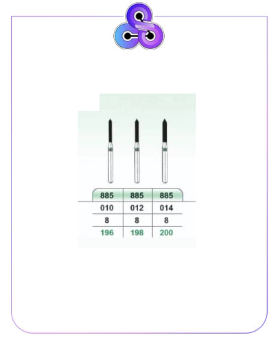 فرز تراش الماسه سبز (متوسط) BEVELED CYLINDER 885(برند K.V.H)بسته پنج عددی